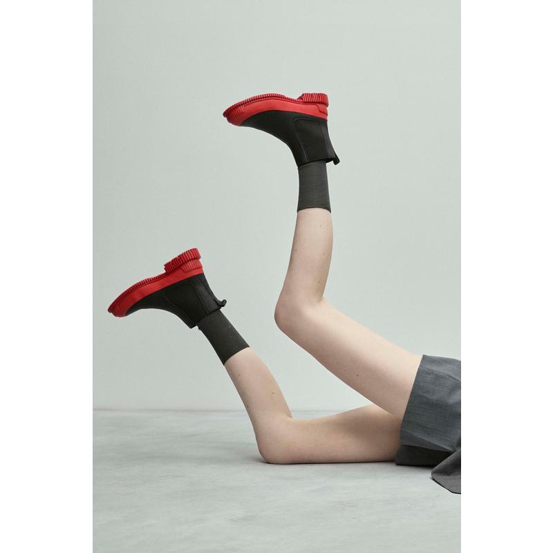 代购Camper女士切尔西靴轻便透气吸汗柔软鞋垫红色黑色皮革圆头