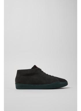 代购Camper男士男鞋透气吸汗轻便环保材料灰色反绒皮系带