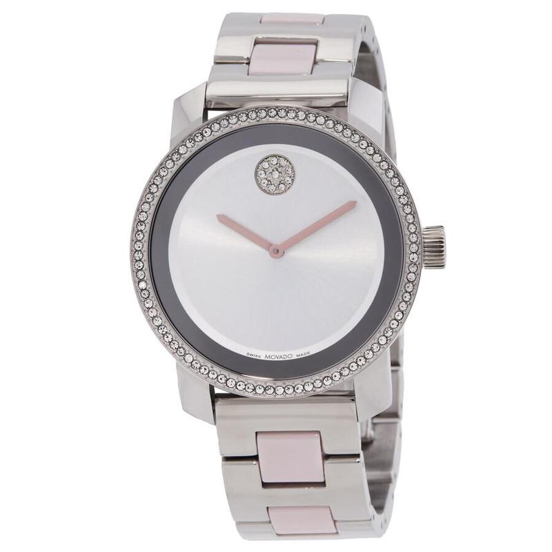 海外代购Movado/摩凡陀女士手表瑞士腕表精准计时水晶圈镶钻