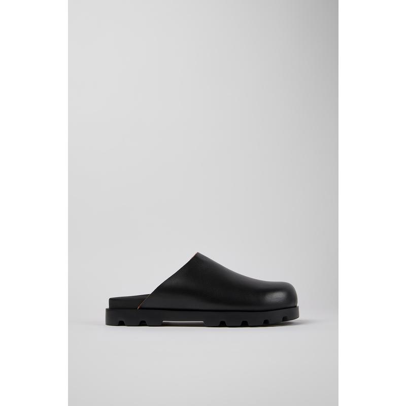 Camper男士拖鞋轻便透气耐用缓震黑色皮革PU鞋垫EVA大底日常穿搭