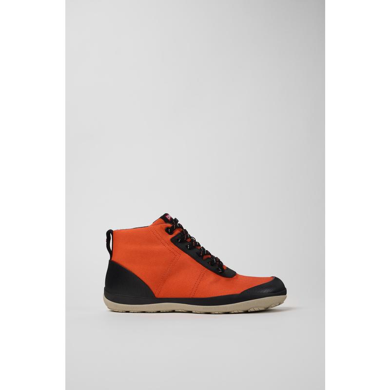 代购Camper男士踝靴防水保暖透气缓震橙色织物材质系带设计