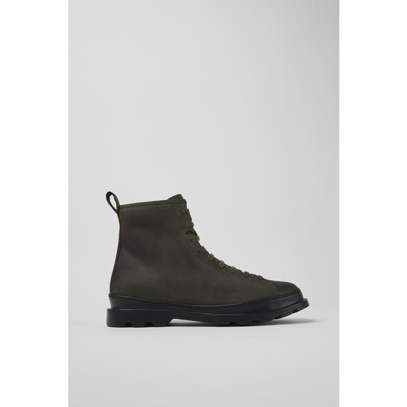 代购Camper男士马丁靴轻便耐用360缝线透气绿色中帮系带