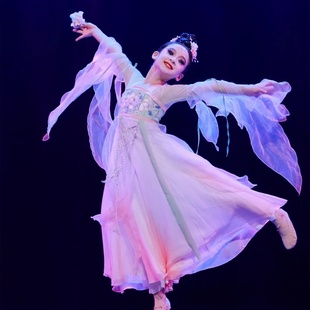 春颂儿童古典舞演出服小花妖流水桃花舞蹈服春暖意浓民族表演服装