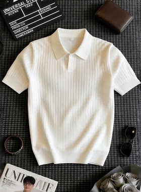 大码300斤凉感海鸥领男Polo衫