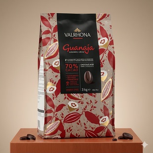 法国原装进口巧克力法芙娜 VALRHONA 圭那亚(70%) 黑巧克力豆 3kg