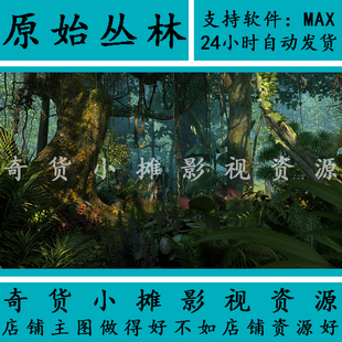 原始自然场景湿地 丛林 森林 树林 老林深林 食蝇草3Dmax模型