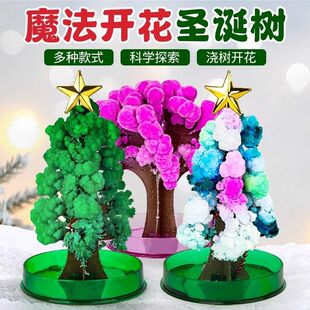 圣诞树浇水魔法结晶雪花纸树开花儿童玩具圣诞节装饰神奇礼物玩具