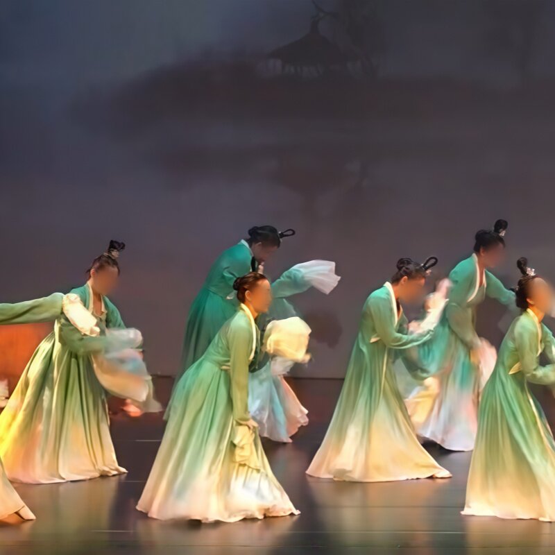 女子群舞《茉莉芬芳》水袖舞台表演服同款专业量身定制服装