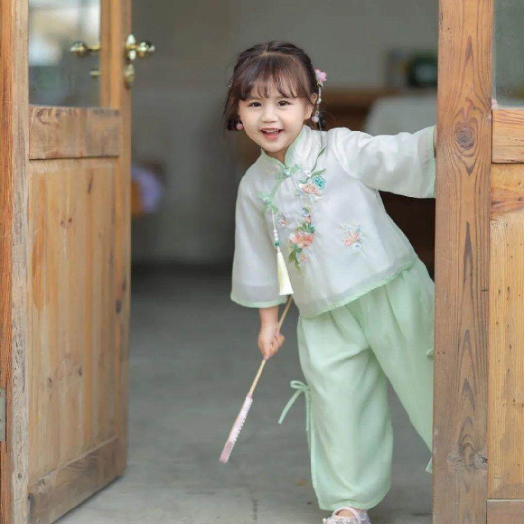 女童汉服夏季款儿童新中式民国风唐装