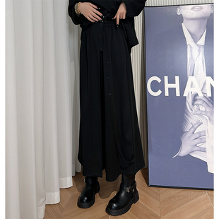 女 黑色阔腿裤 Dan 时髦精自留款