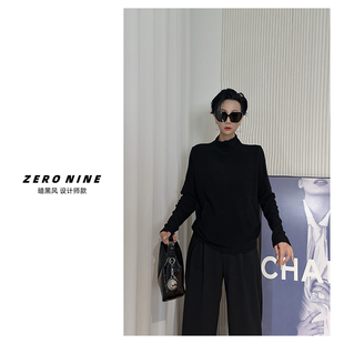 德绒加厚上衣 T恤女 Dan 黑色高领显气质长袖