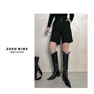 棋盘裤 高腰时装 女 黑色新款 Dan 五分裤 定制logo款