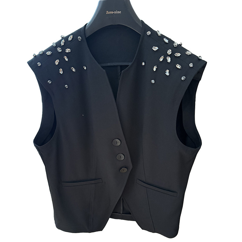 Dan Dan 黑色欧货高级感设计师款马甲外套女