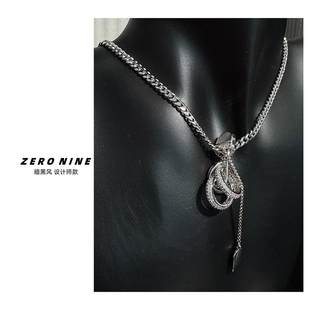 Dan 水钻流苏项链女