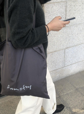 韩国ins同款from简约小众帆布包大容量单肩包购物布袋上课书包女