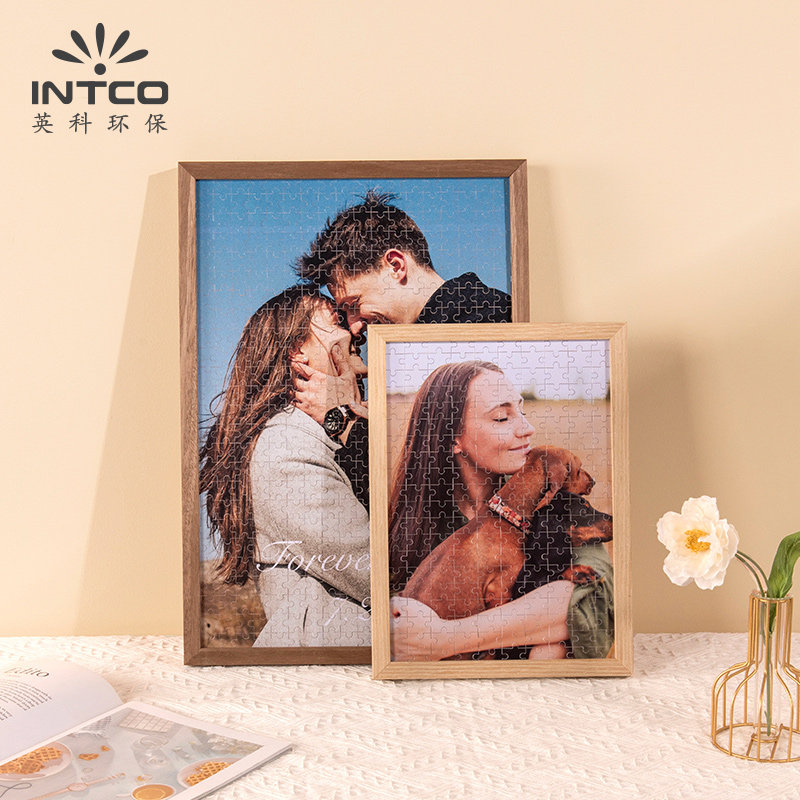 实木拼图框1000片相框挂墙500装裱画框300拼图框定制裱框任意尺寸