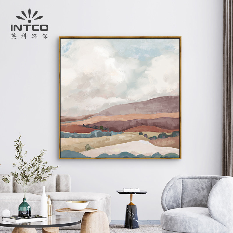 现代玄关装饰画竖版风景入户壁画客厅进门走廊尽头挂画