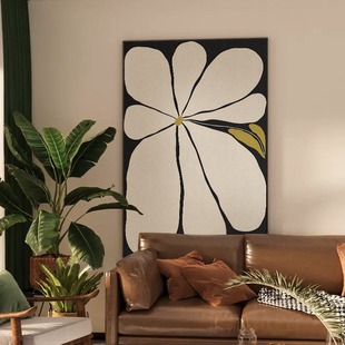 中古风客厅装饰画法式复古单幅沙发背景墙落地画高级感玄关的挂画