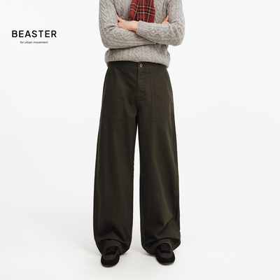 BEASTER「回溯经典」复古中腰微弧镰刀牛仔裤