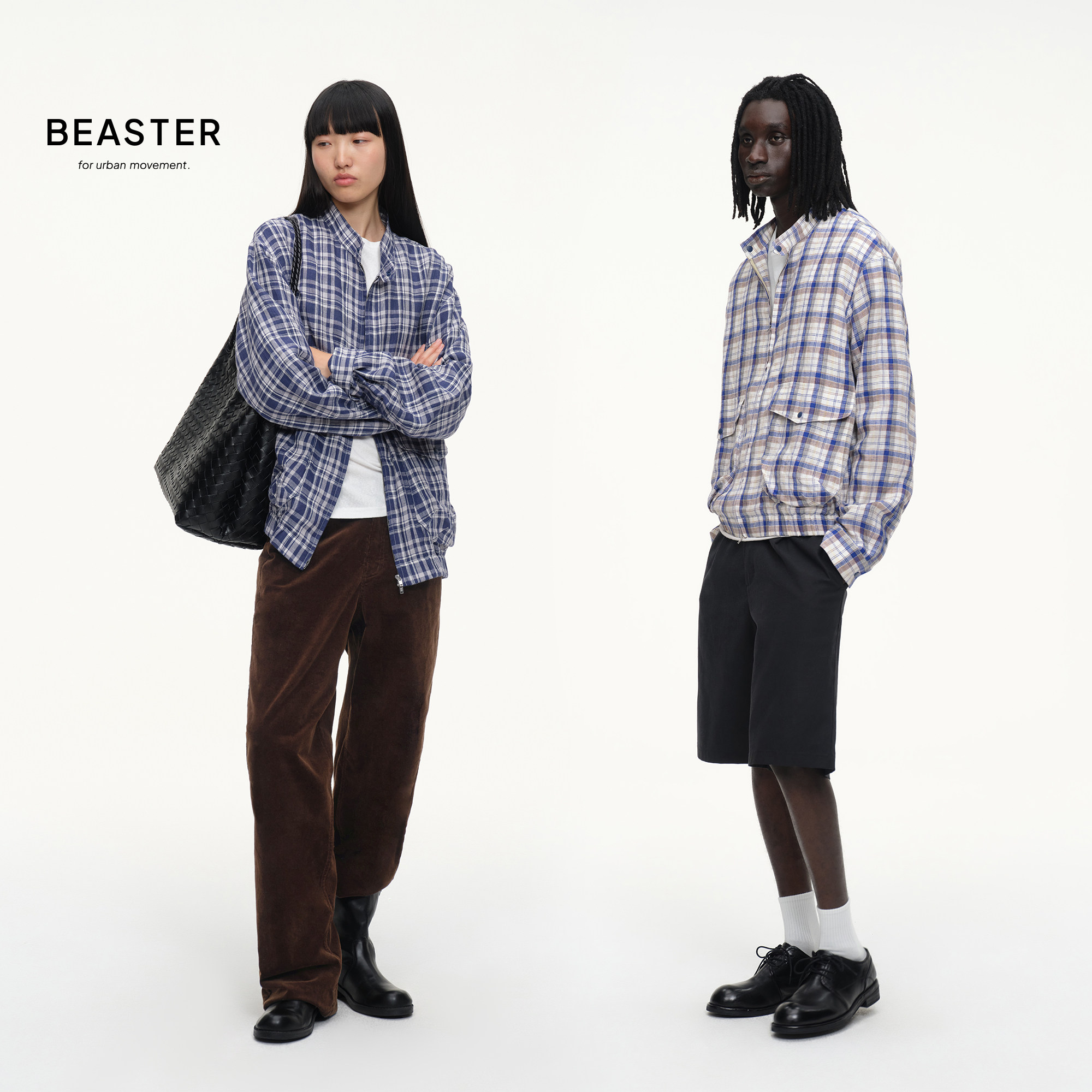 BEASTER「100%亚麻」全亚麻轻松舒适色织格纹空气感外套图片