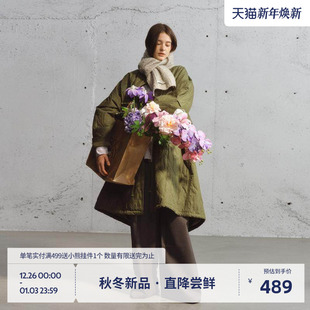 男 保暖棉袄外套冬装 BEASTER军绿色高级感棉服女2025新款 中长款