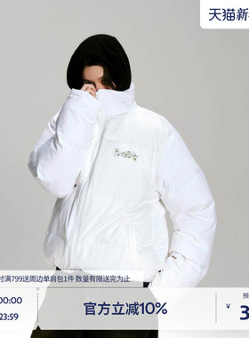 BEASTER葡萄花藤鬼脸刺绣羽绒服字母印花冬季新款保暖外套