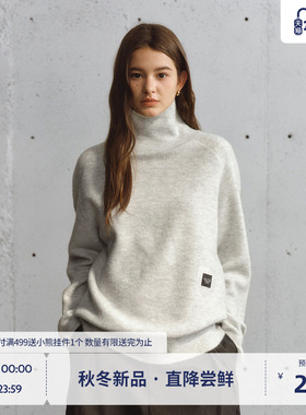 BEASTER女士针织衫宽松高领毛衣男2025新款基础百搭情侣上衣秋冬