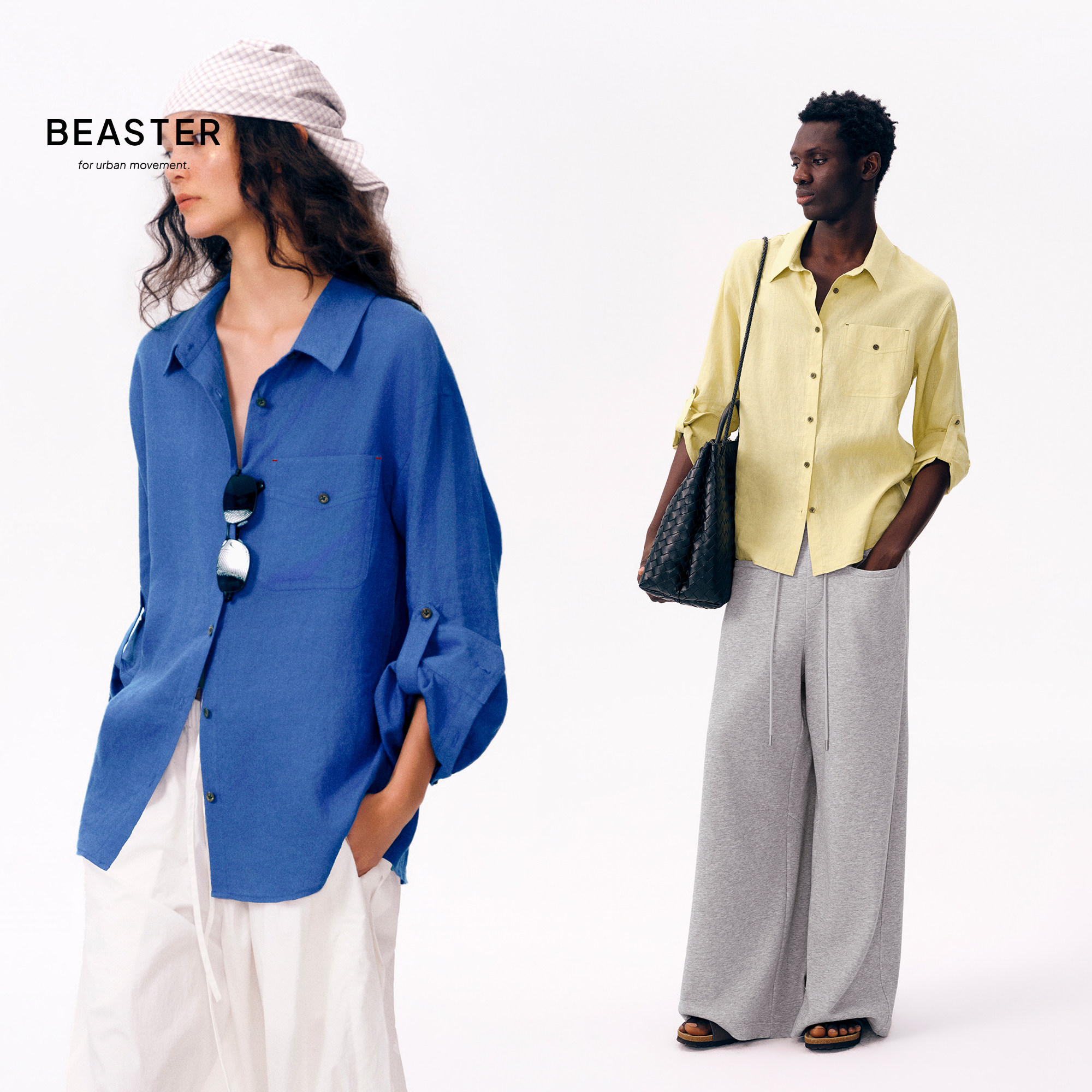 BEASTER 「Weekend Shirt 01」 100亚麻宽松透气“周末衬衫01” - 实物图