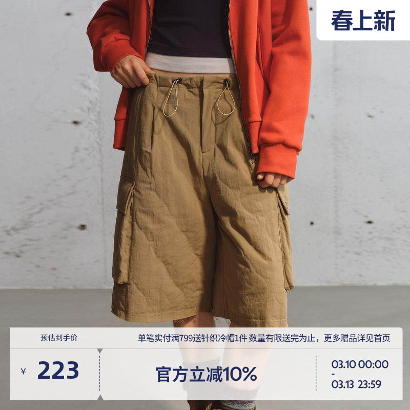 BEASTER毛边复古大口袋高级感七分裤男潮流宽松直筒工装裤女