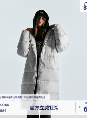BEASTER柔软白鸭绒长款羽绒服男美式蓬松24冬季新款保暖连帽外套