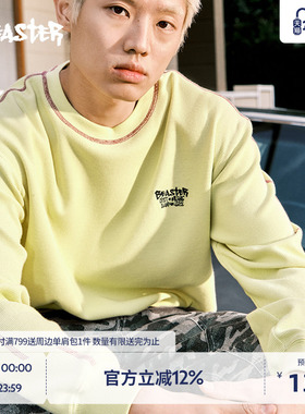 BEASTER华夫格撞色长袖T恤24春新品330g刺绣情侣美式休闲上衣