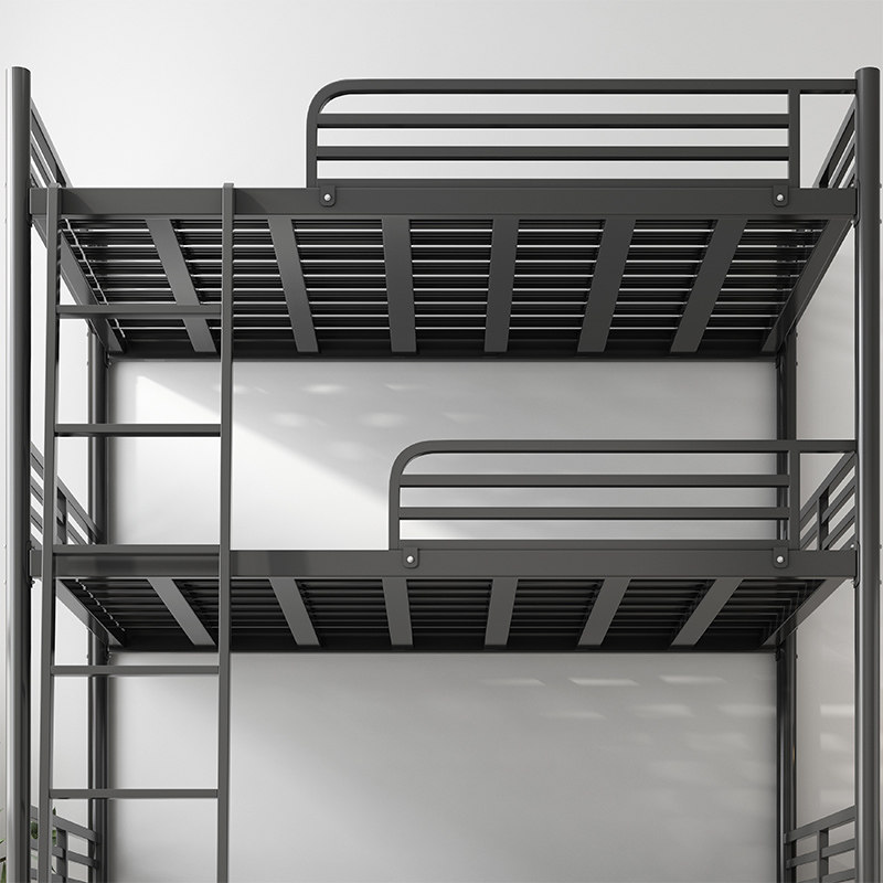 三胎床铁艺三层床上下铺铁床员工宿舍床成人学生铁架子双人高低床