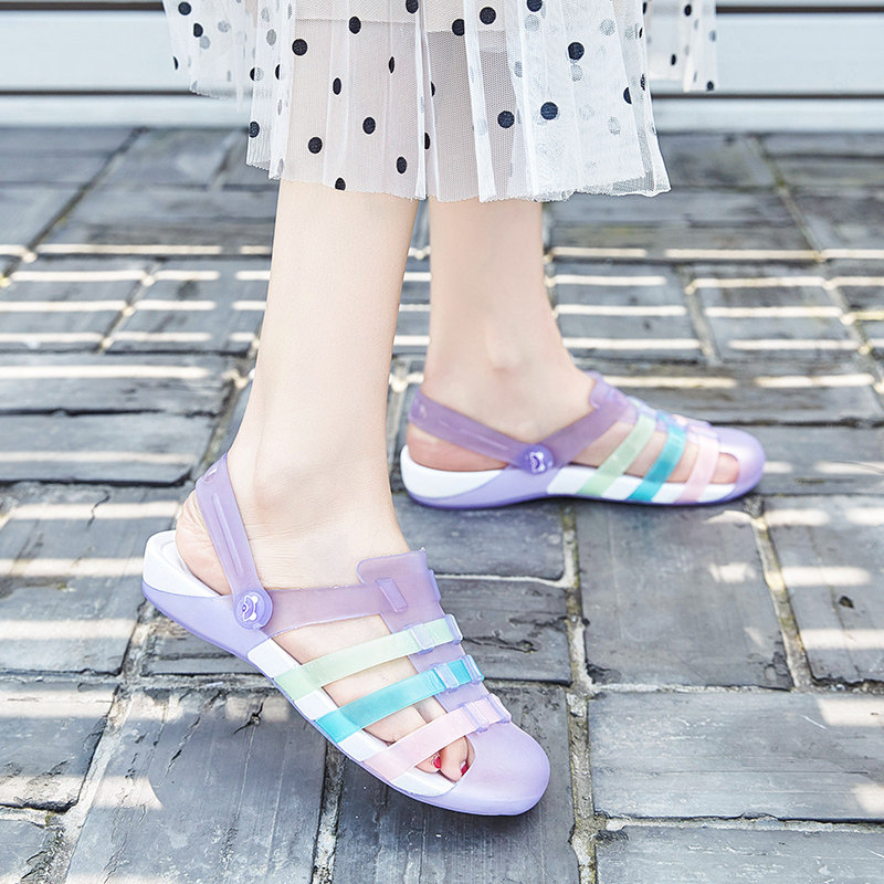 夏季新款洞洞鞋女包头凉鞋厚底防滑沙滩鞋果冻鞋女大码塑料凉拖鞋|msdalam kategori Kasut wanita, Sandal - dari Buy2taobao.com untuk memberikan perkhidmatan ejen Taobao profesional membeli