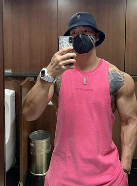 新款肌肉运动无袖背心健身衣服排汗弹力坎肩器械训练锻炼上衣男棉