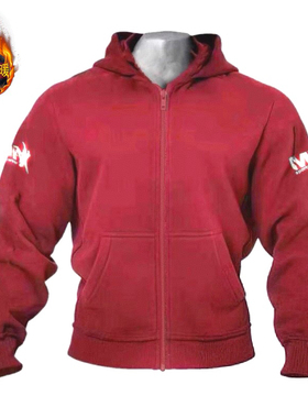 春秋新款肌肉加绒外套加厚保暖户外防风拉链健身运动卫棉衣服短款