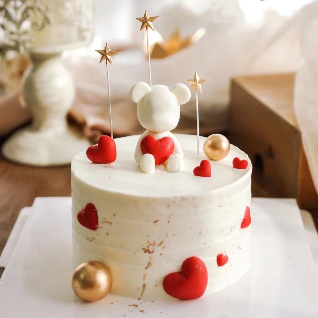 七夕情人节520爱心小熊硅胶模具