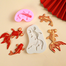 金鱼巧克力硅胶模具锦鲤新年蛋糕装 饰翻糖鲤鱼祝寿生日插件摆件