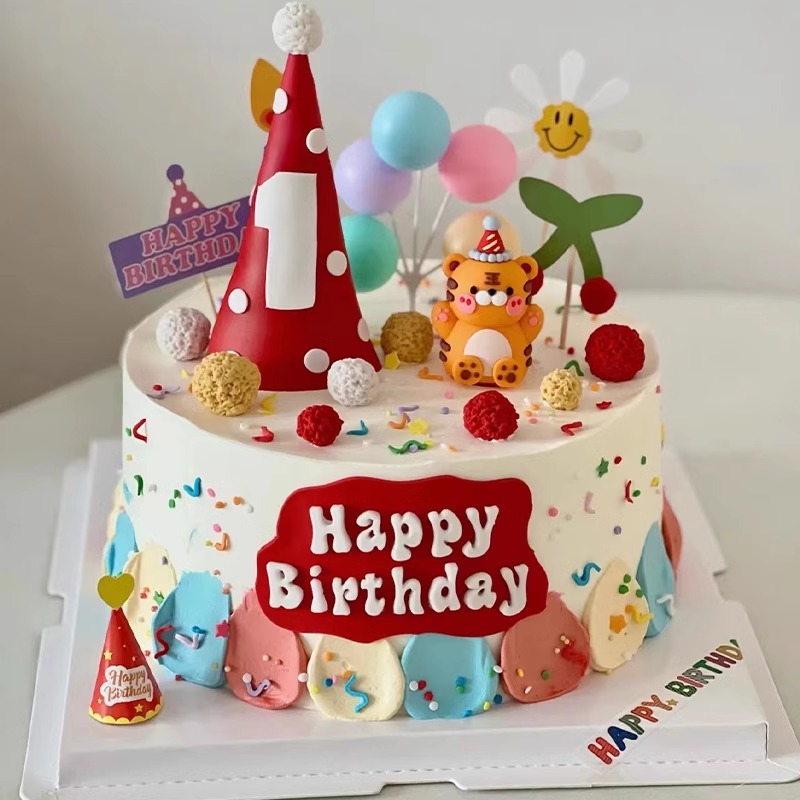 蛋糕装饰老虎帽子插牌插件