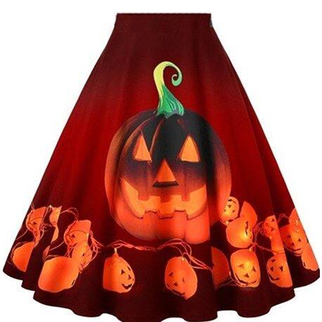Autumn new Halloween pumpkin print half skirt ladies印花裙子|msdalam kategori Butik wanita / wanita, skirt - dari Buy2taobao.com untuk memberikan perkhidmatan ejen Taobao profesional membeli