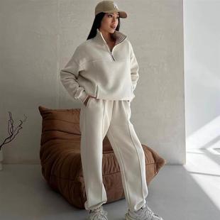 Thick long sleeved hoodie and pants set休闲加厚卫衣长裤套装