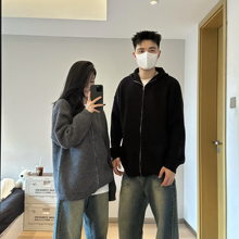 MDAG美式复古cleanfit针织连帽开衫毛衣外套宽松休闲简约百搭情侣