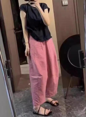 24338大爱美依缘2025夏季新款减龄松弛感宽松T恤休闲哈伦裤时尚女