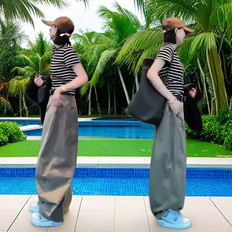 2025新款时尚套装女春秋款休闲运动风长袖卫衣阔腿裤两件套工装裤,男装,时尚套装,淘宝优惠券,粉丝福利购,淘宝优惠卷