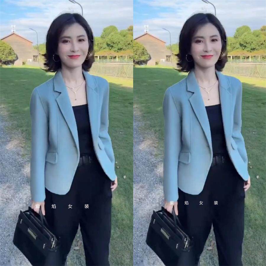 欧洲站气质网红炸街爆款纯色显瘦百搭毛呢女士短款西装领穿搭外套,女装/女士精品,短外套,淘宝优惠券,粉丝福利购,淘宝优惠卷