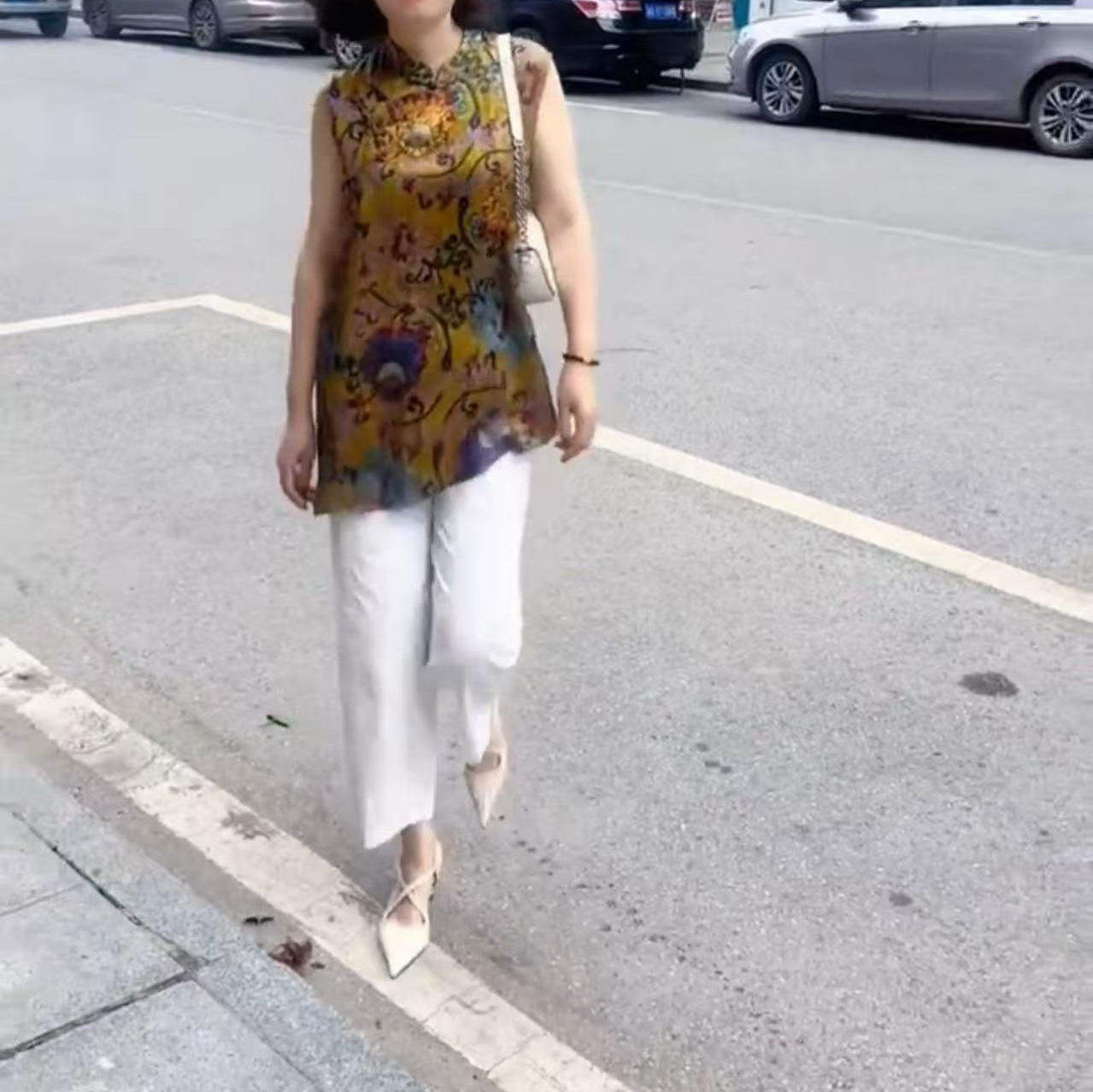 25577大爱美依缘夏季新款新中式复古国风衬衫马甲小脚裤显瘦