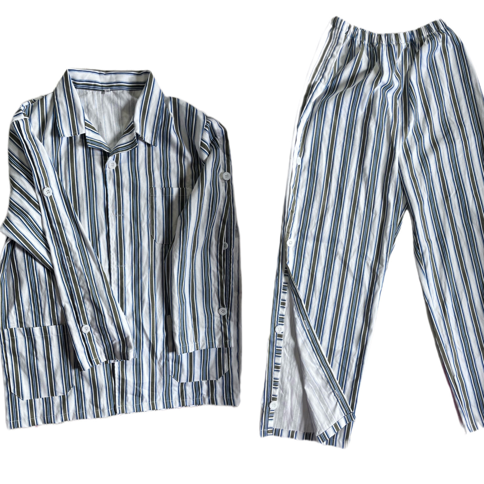 易穿脱病号服picc置管衣服秋冬骨折术后拉链瘫痪纯棉老人护理服