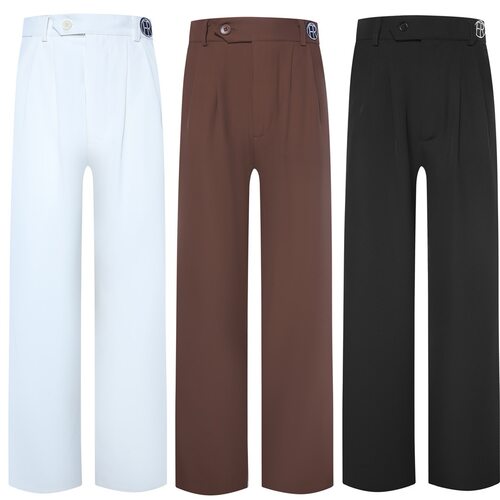 FAIRY舞服直筒粘贴黑白棕拉丁舞下装拉丁舞服拉丁舞裤高端直筒裤