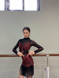 Fairy拉丁舞服性感玫瑰套装 CR042＋CR043 抽绳半身裙带发带