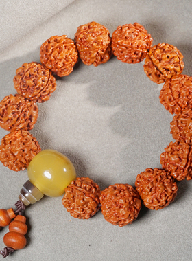 金刚菩提手串搭配牛骨三通弟子珠葫芦五瓣菩提子佛珠手链文玩念珠