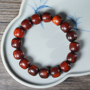 犀角紫檀老型珠手串文玩佛珠念珠手链男女款文玩高密度木串盘玩